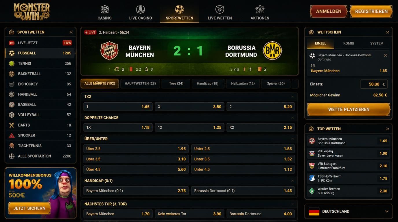 Monster Win Casino Login: Bonuscodes ohne Einzahlung und Erfahrungen für Spieler aus Deutschland